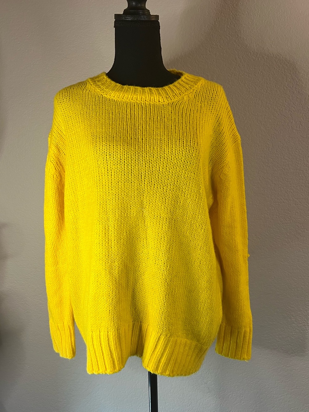 Philosophy Republic Yellow Chunky Knit Crewneck Sweater NWOT